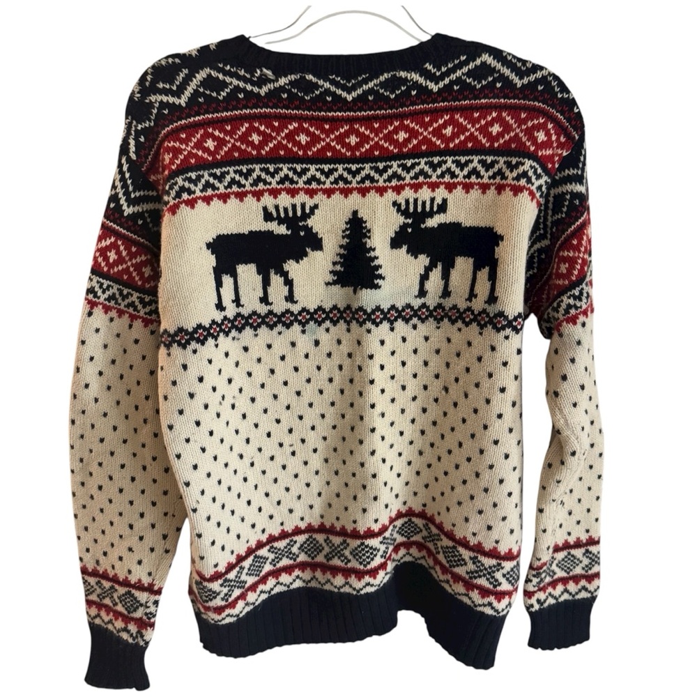 Vintage Polo Ralph Lauren Winter Moose Pullover Sweater Cashmere Angora Men's M - Picture 3 of 16